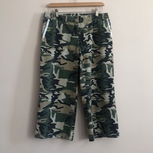 POLECI for Anthropologie  -  Cropped Pants - Camo, wide-leg, beaded